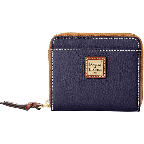 Dooney & Bourke Wallet, Pebble Grain Small Zip Around Wallet - Blue