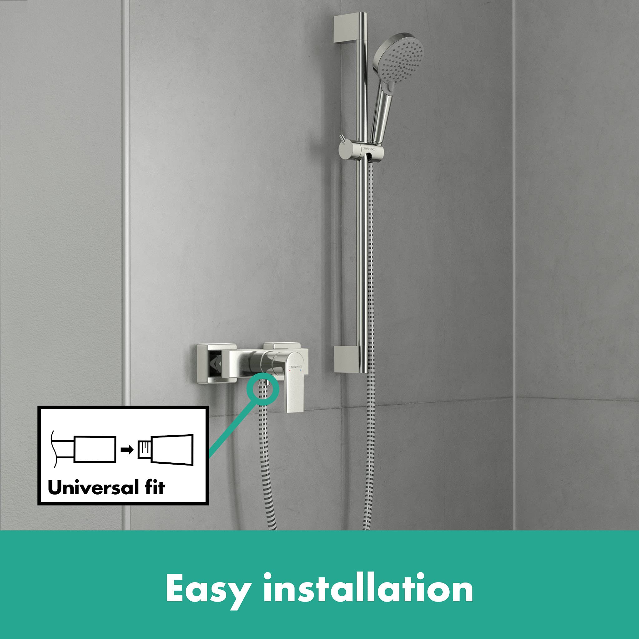Hansgrohe Vernis Shape Jednouchwytowa bateria prysznicowa do montażu natynkowego, chrom, 71650000