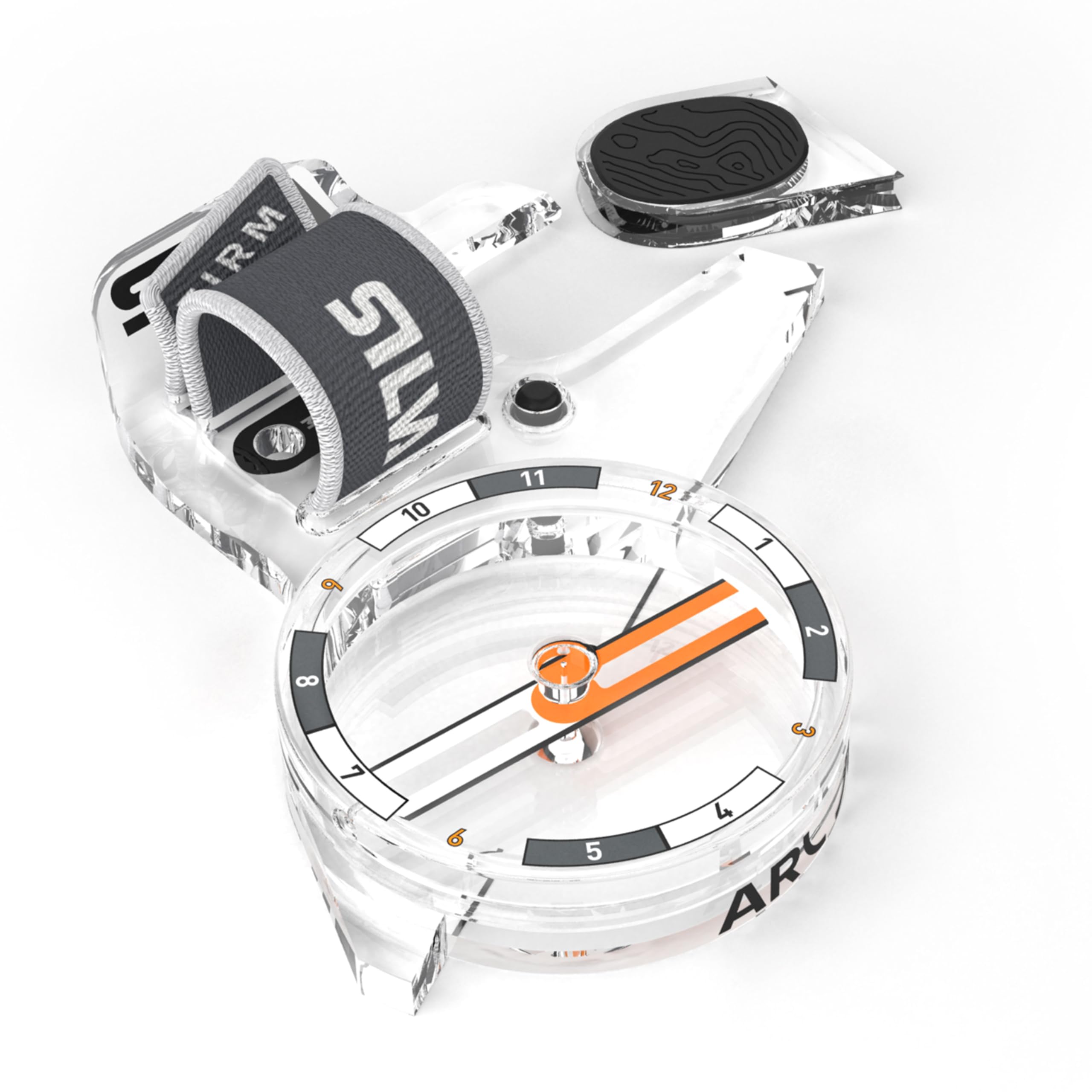 Compass Orienteering - Arc Jet S - Thumb Compass for Orienteering - With a removable Thumb Plate & 1:15k, 1:10k, 1:7.5k or 1:4k Scales - Marked Housing