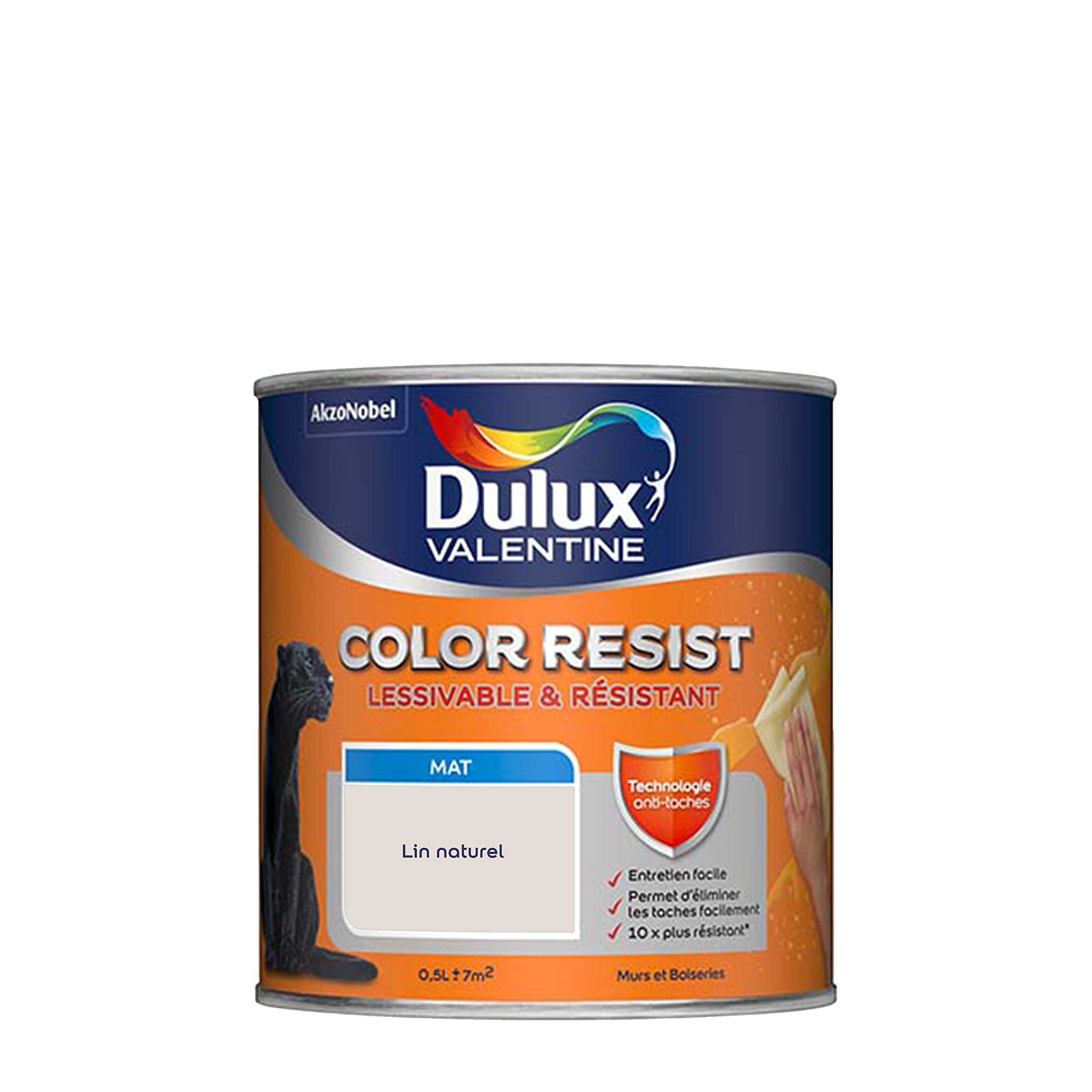 Dulux Valentine Color Resist Pièces à Vivre - Peinture Intérieure Murs, Plafonds, Boiseries - Lessivable et Résistante - Couleur : Gris Parfait - 2,5 L - 5351566