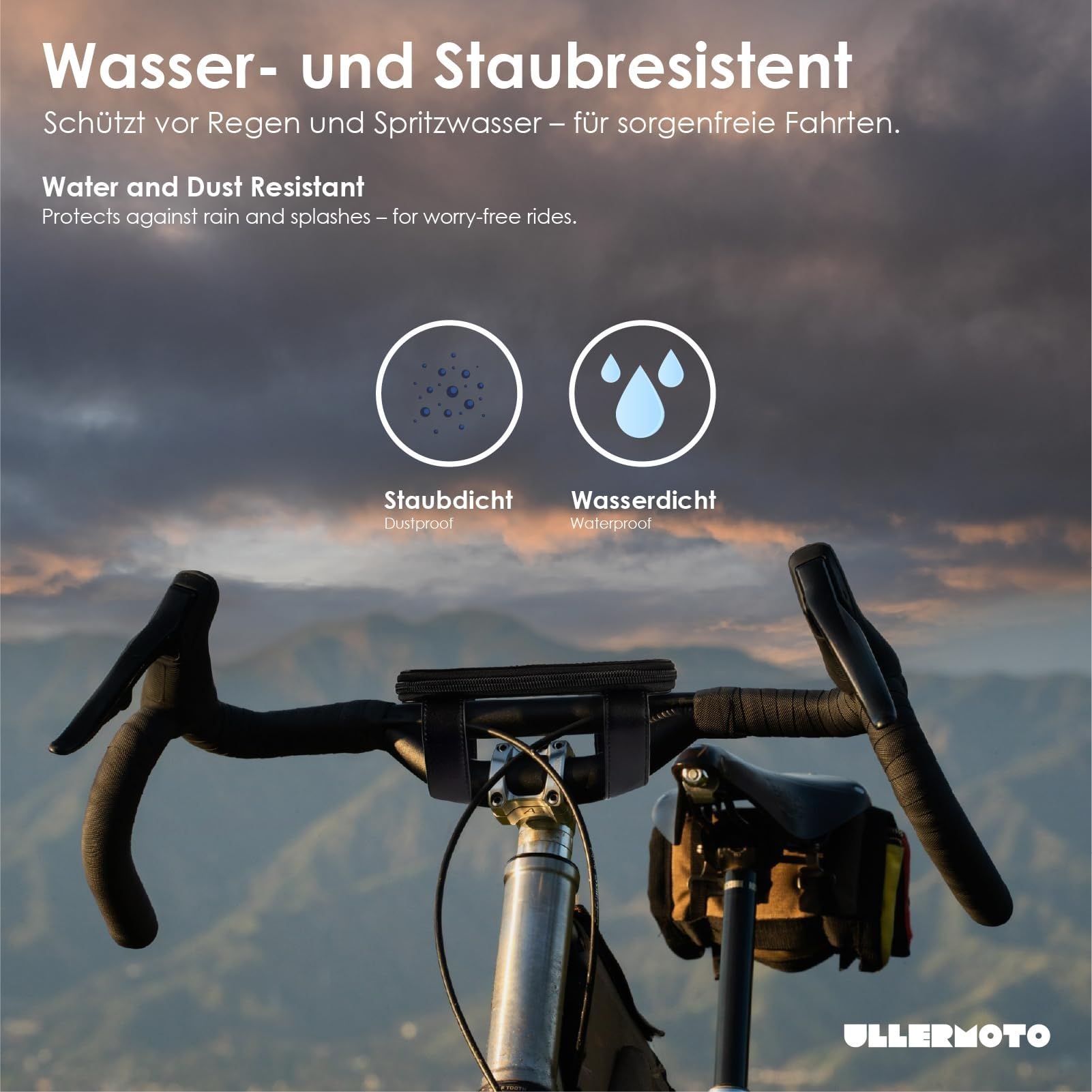 Superpotente Motocicleta portamóvil - Smartphone Bolsa para manillar- Porta teléfono móvil Bolsa de manillar de motocicleta - Bolsa para el teléfono móvil de la talla L