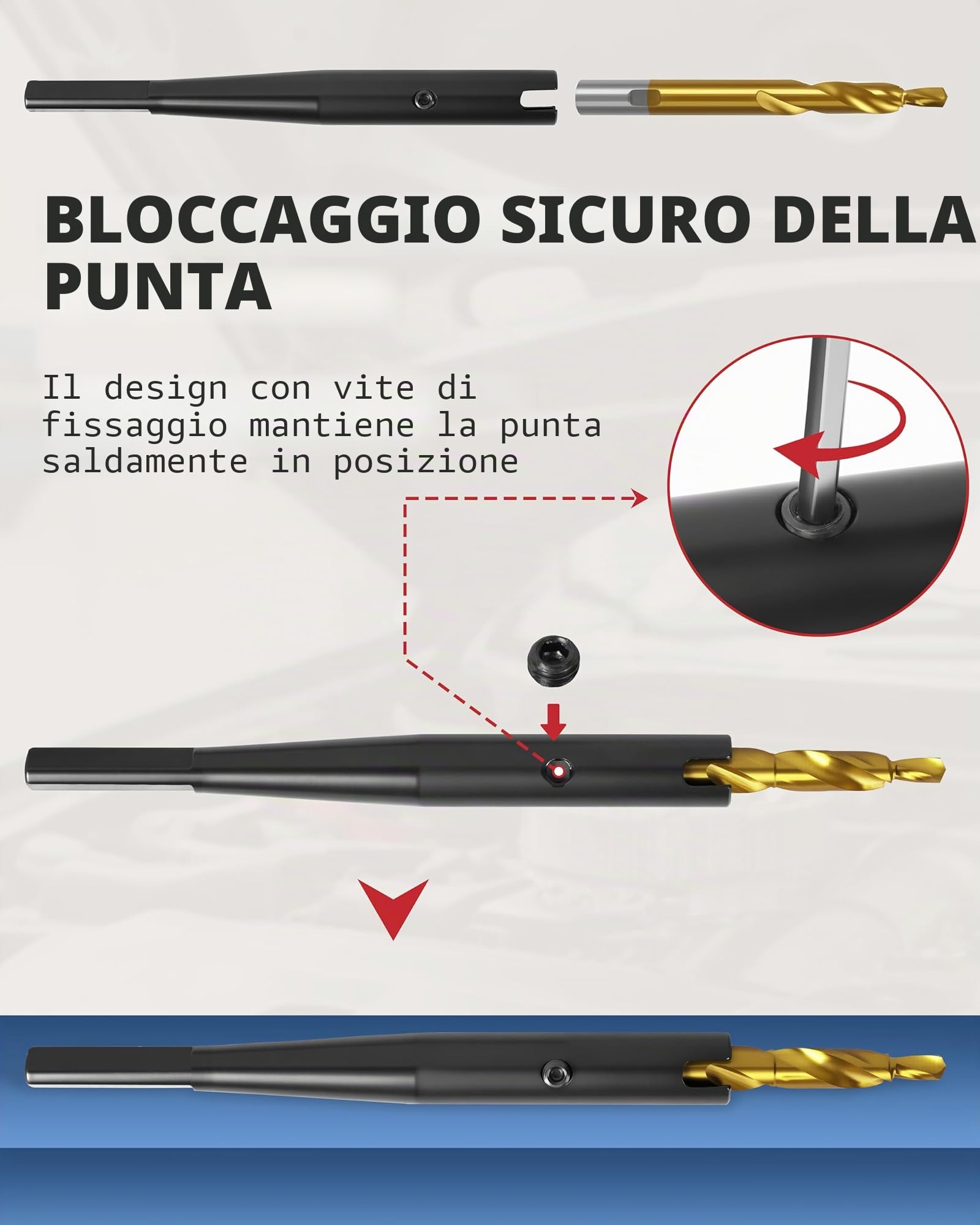 Kit di strumenti per la rimozione di candelette danneggiate, 8 mm e 10 mm
