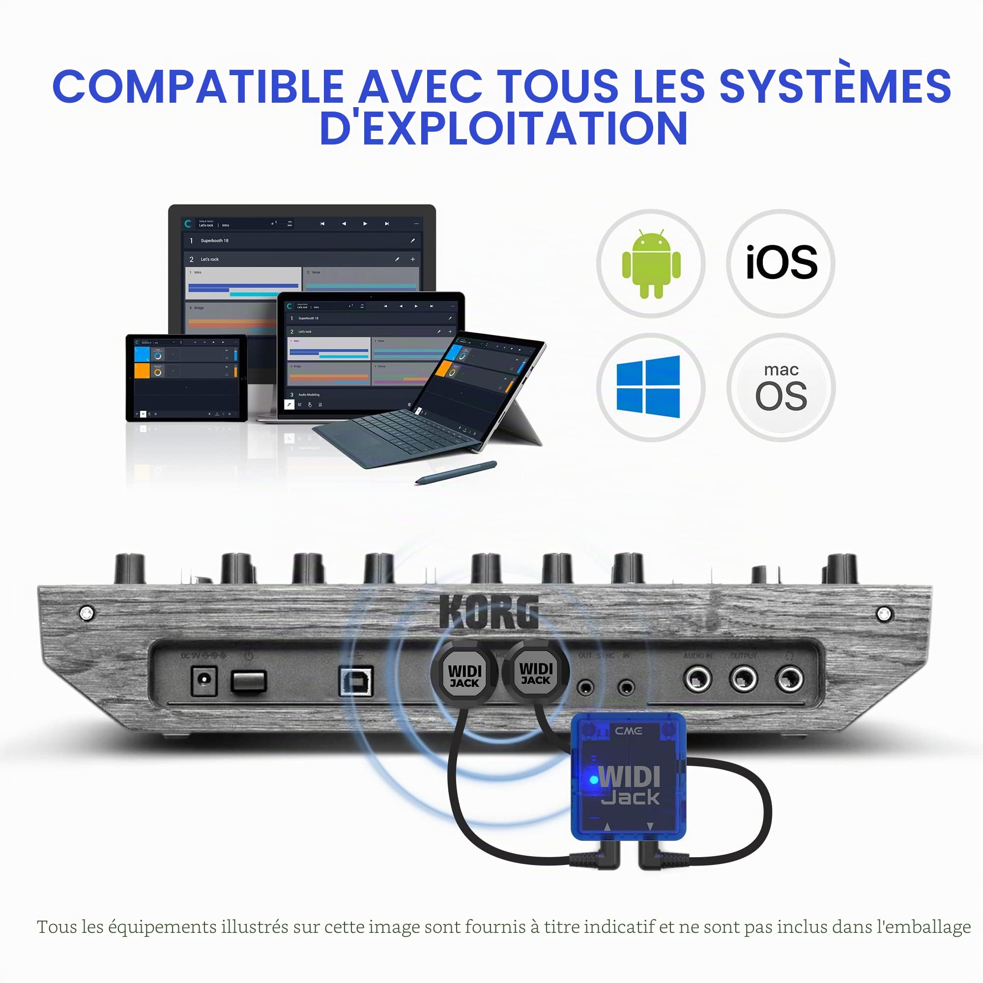 CME WIDI Jack – Interface Bluetooth MIDI pour Appareils TRS et DIN, Latence Ultra Faible de 3 ms
