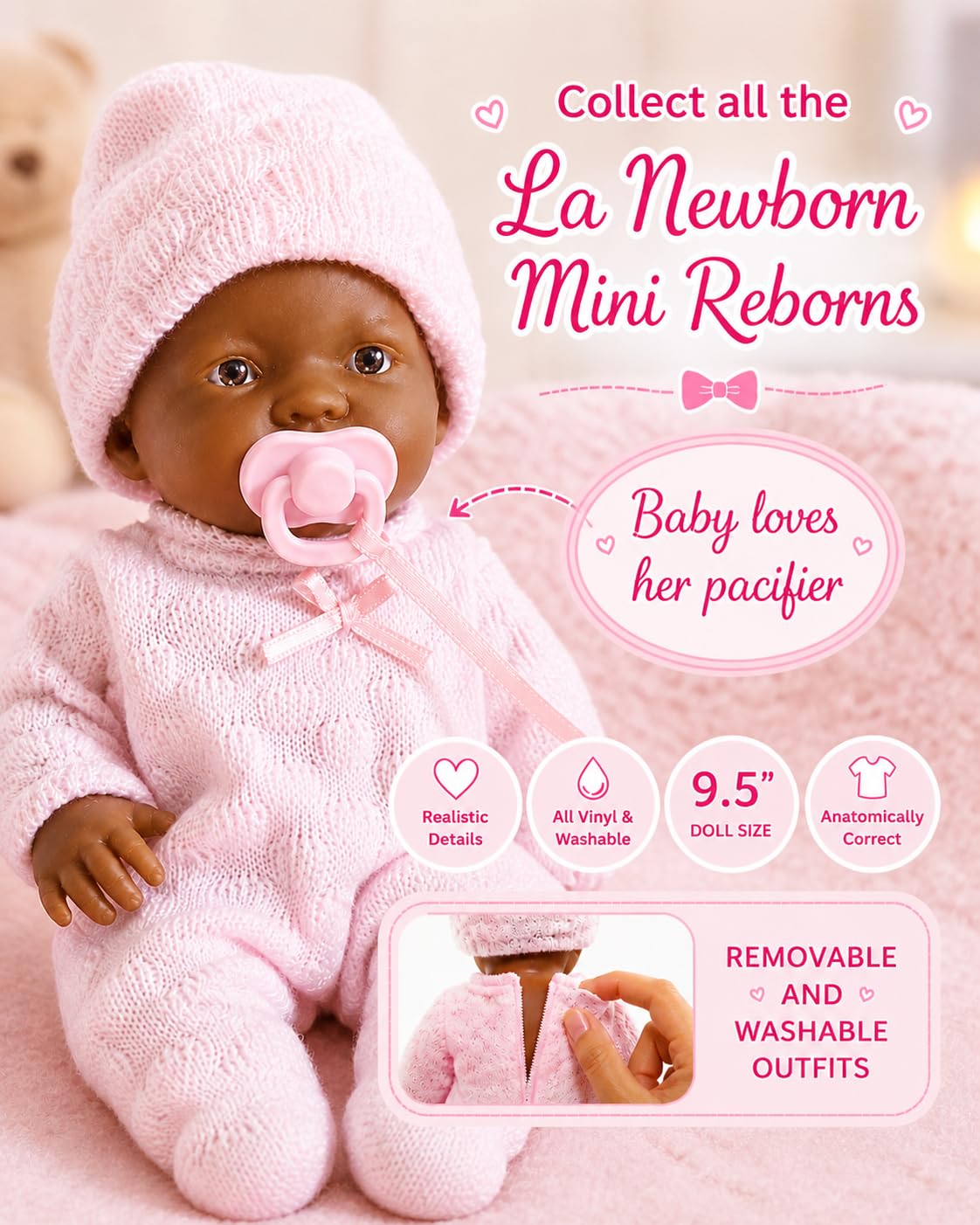 Amazon.com: JC Toys Mini La Newborn African American