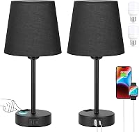 Kakanuo érintésérzékeny asztali lámpa szett 2db USB töltéssel, dimmer funkcióval, fekete 1