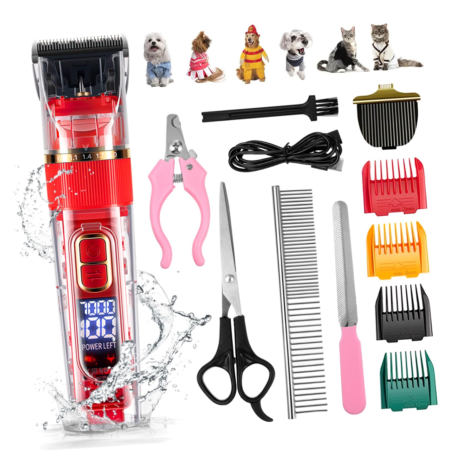 Tondeuse pour animaux Kisangel rechargeable et silencieuse avec accessoires