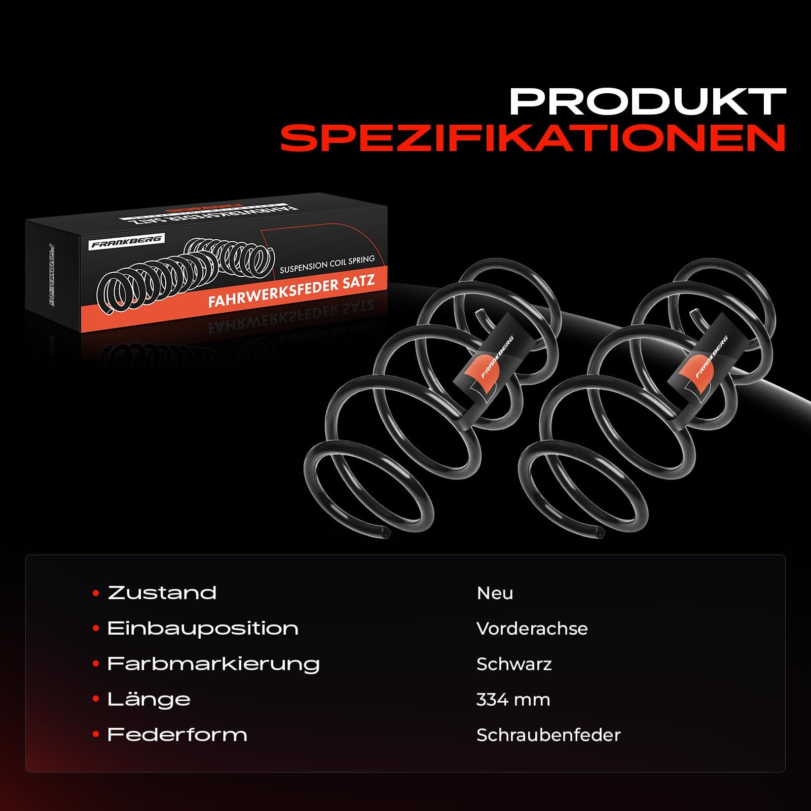 2x Federn Fahrwerksfeder Vorderachse Kompatibel mit Fox 5Z1 5Z3 Schrägheck 1.2L 2005-2011 Replace# 6Q0411105Q