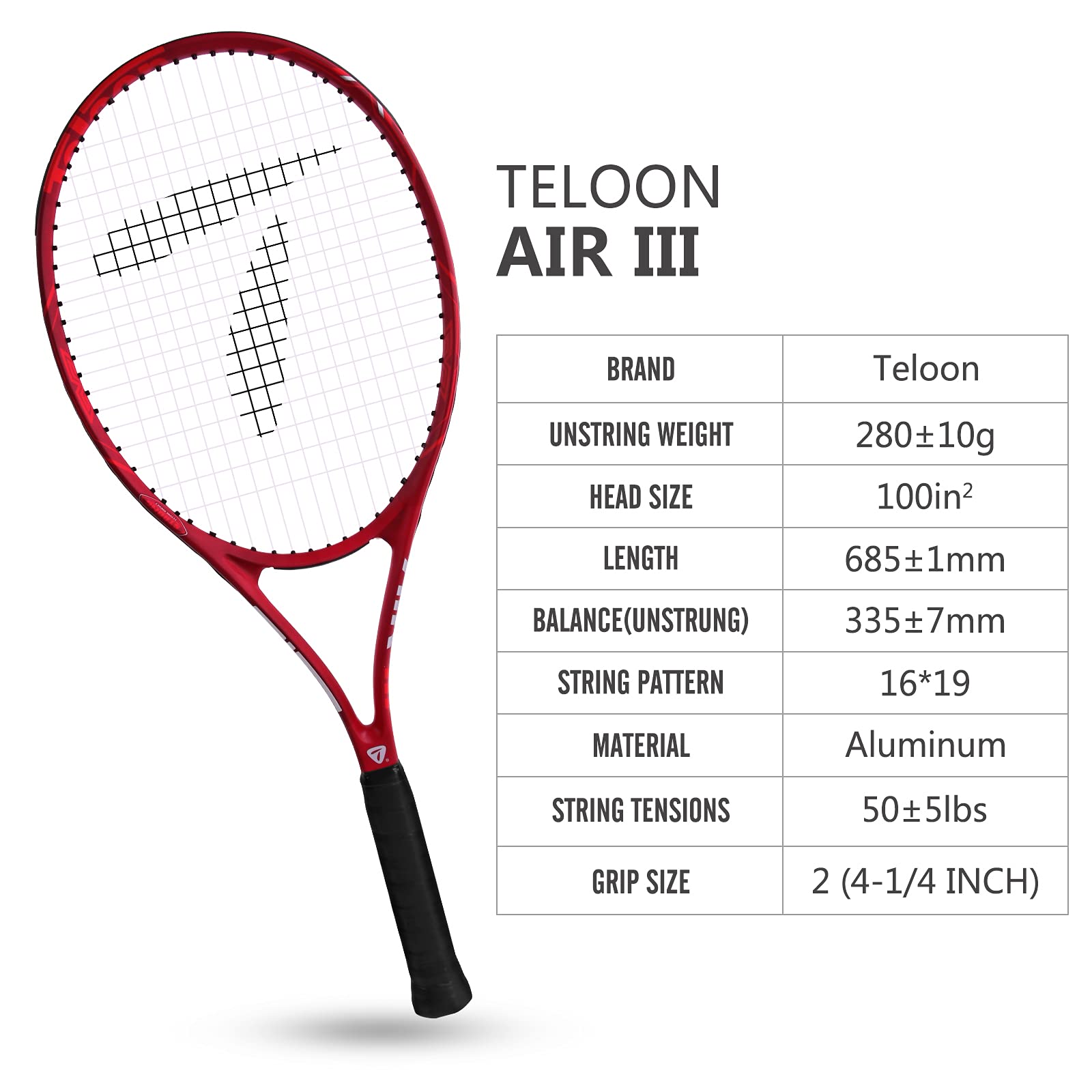Teloon Tennis Rackets for Adults 2 pcs Recreational -27 inch Tennis Racquet for Men and Women College Students Beginner Tennis Racket.…