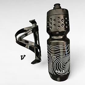 Kit Hidratação Bike Garrafa Caramanhola Pullo 750ml com Suporte Isapa e Parafusos - Preta