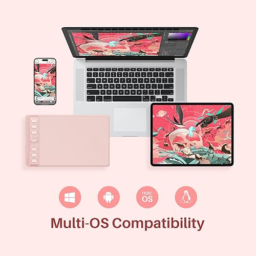 Miniatura 6 de HUION Inspiroy 2 tabletas de dibujo pequeñas, tableta de arte digital con rueda de desplazamiento, 6 teclas de acceso rápido, lápiz óptico sin