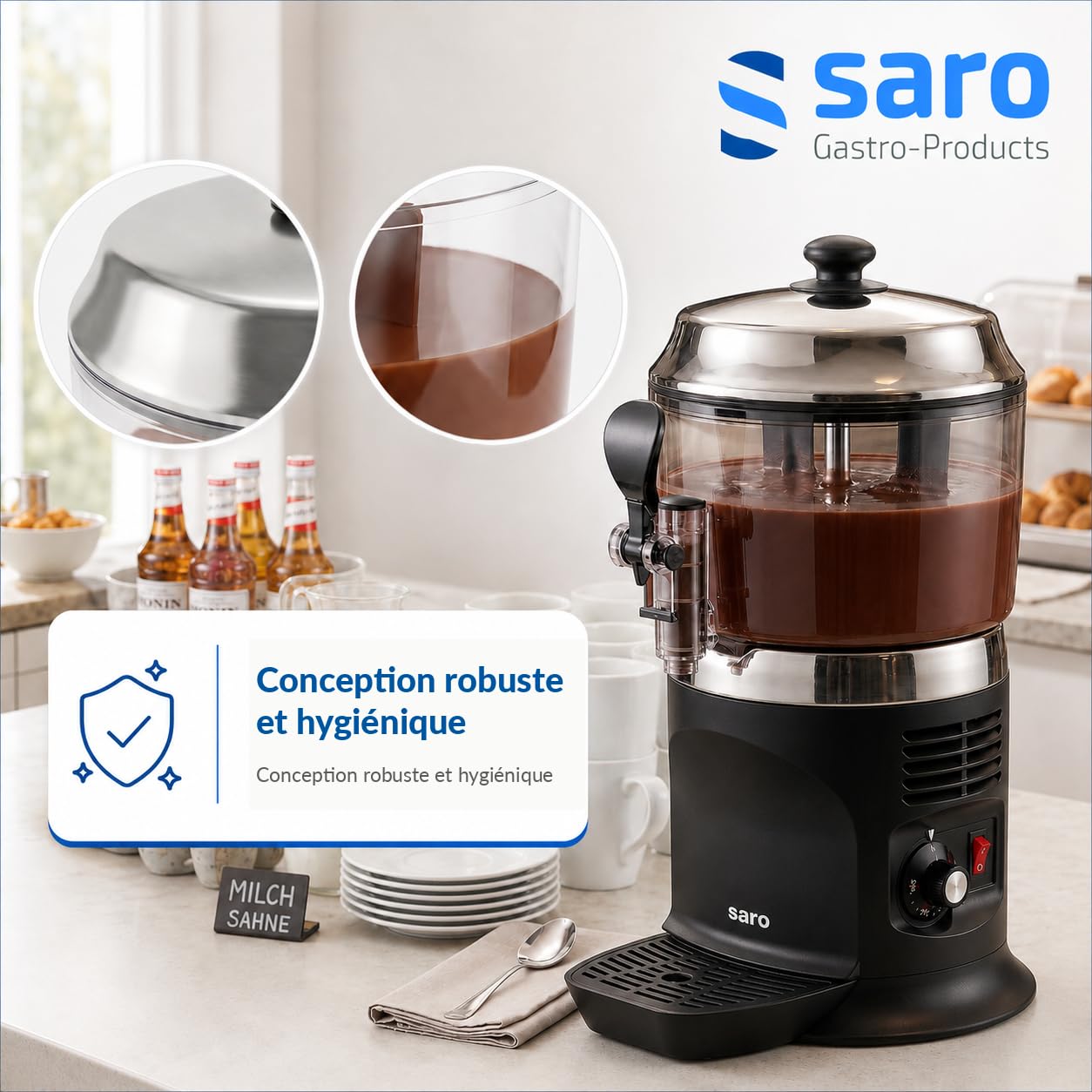 Saro 175-1145 Chocolatière Nina Noir, 1100 W, 5 liters