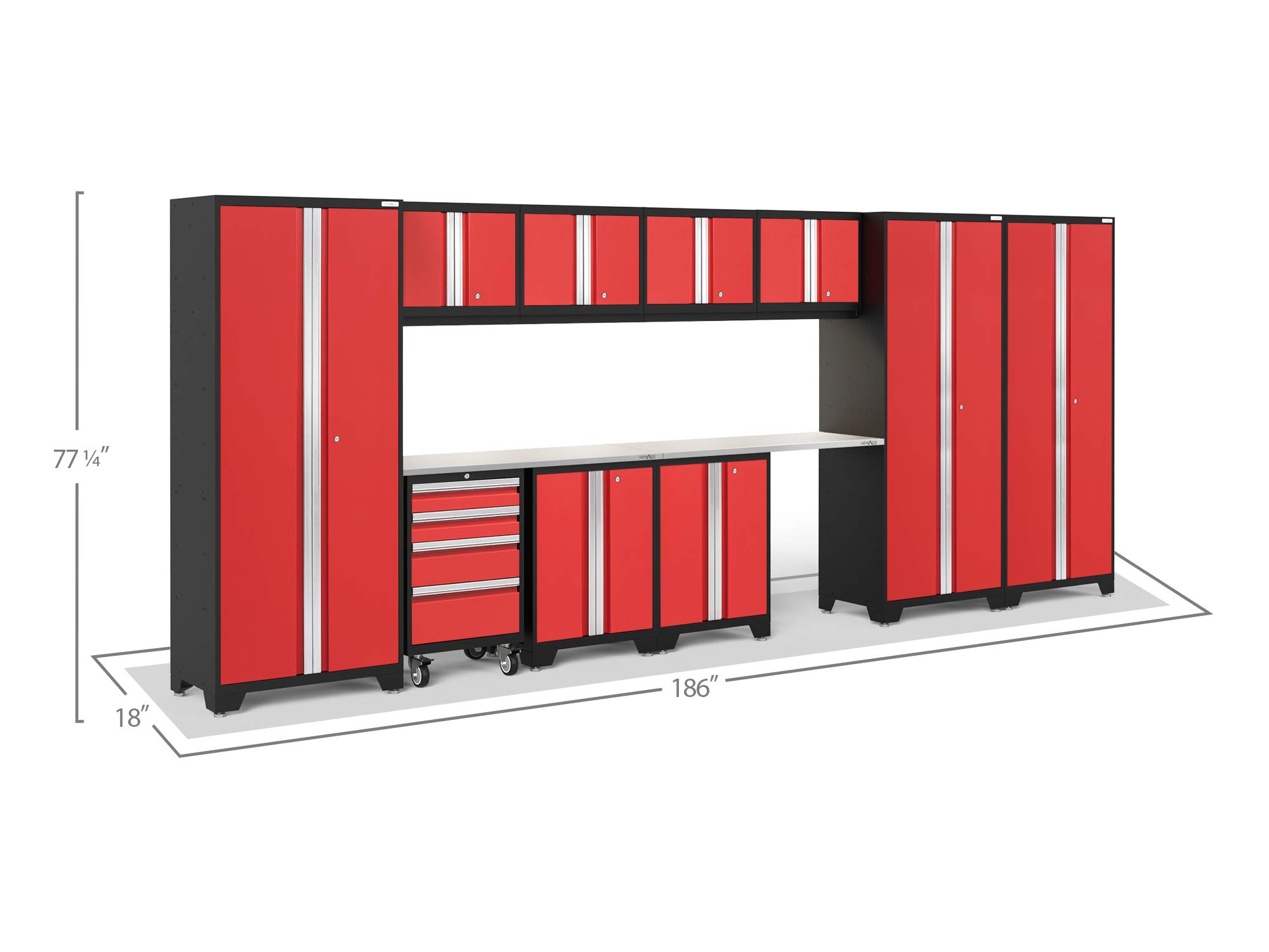 NewAge Products Bold Series Red 12 Piece Set, Garage Cabinets, 50636