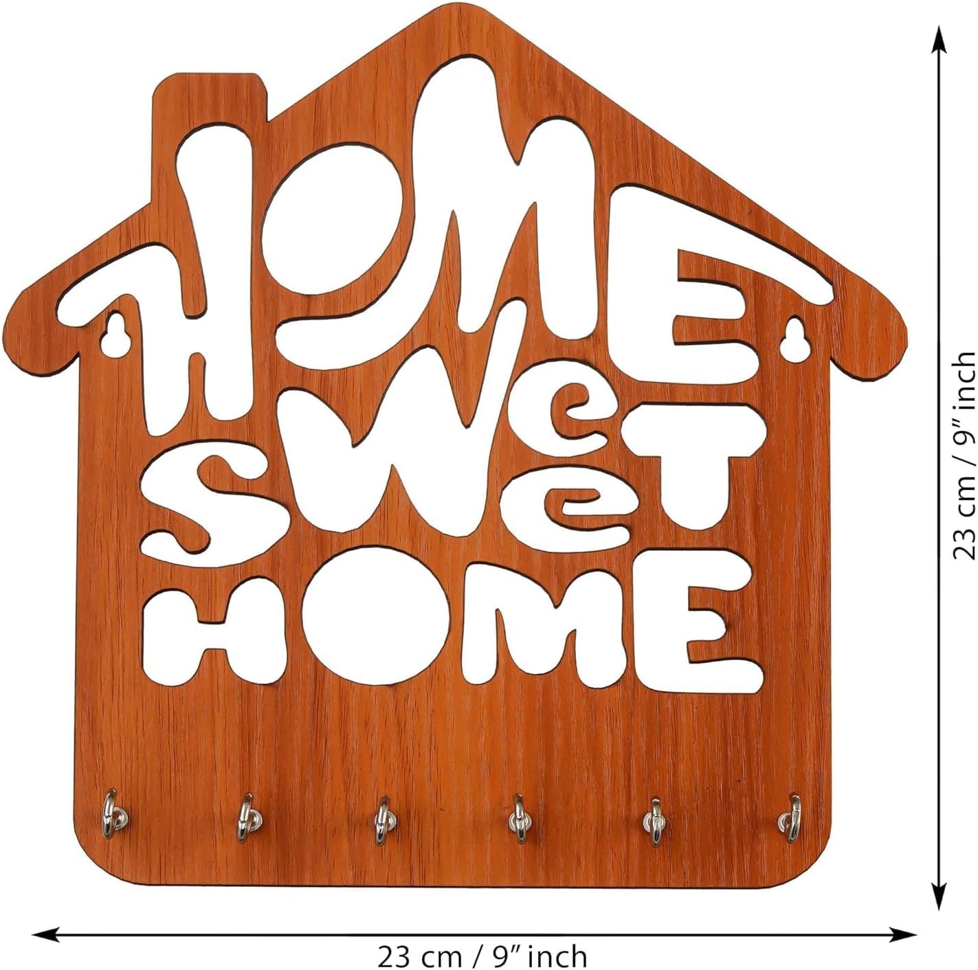Webelkart Customisation Home Sweet Home Wooden Key Hanger for Home/Office Decor (9" Inches)