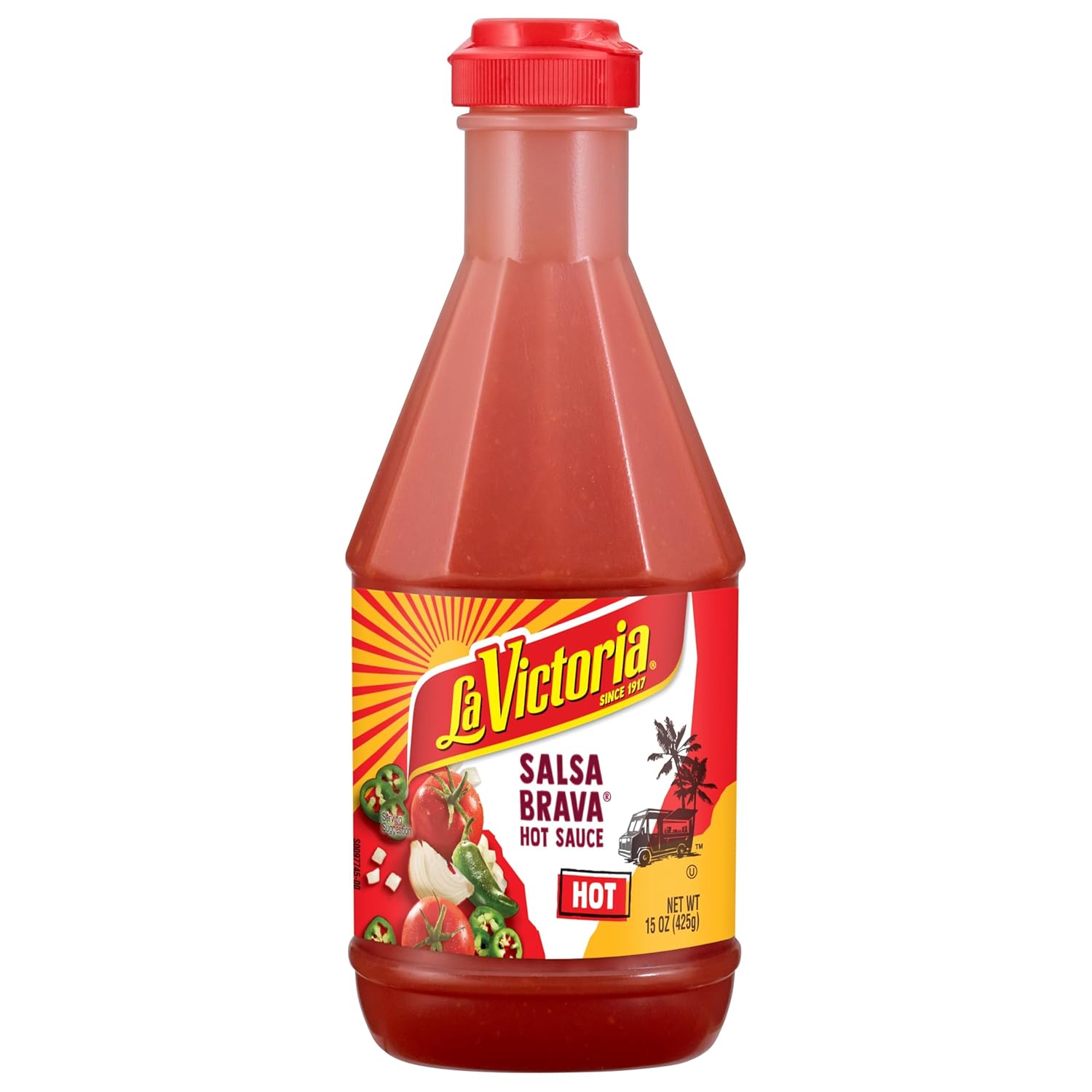 La Victoria Salsa Brava Red Hot Sauce, 15 -Ounce Plastic Bottles (Pack of 6)