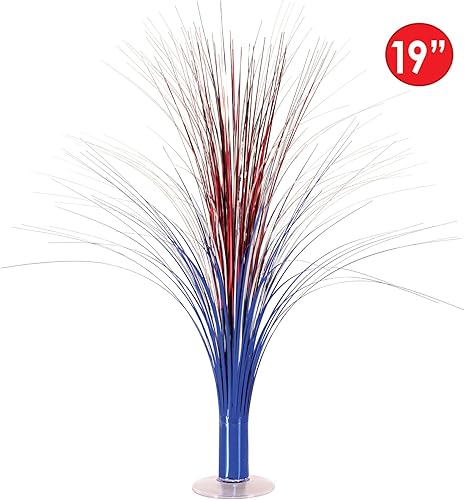 Miniatura 4 de Beistle Centros de mesa metálicos de plástico para decoraciones patrióticas, vajilla del 4 de julio, suministros para fiestas del Día del Trabajo de