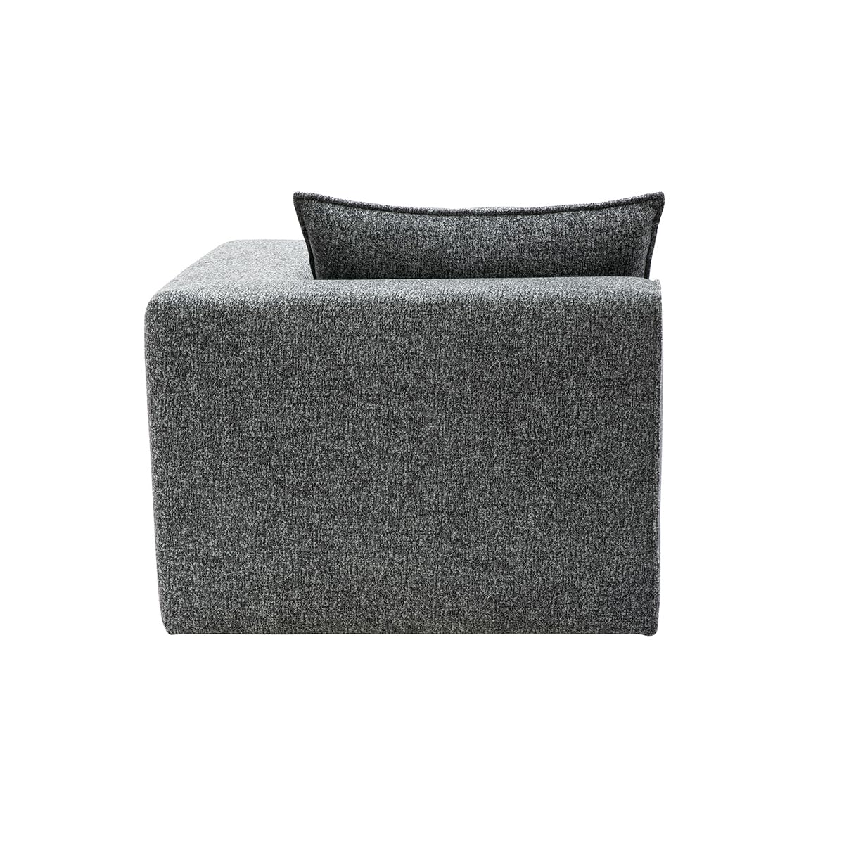 Miliboo Module d'angle Droit pour canapé en Tissu chiné Gris foncé Kerry