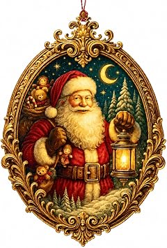 Funny Christmas Santa Ornaments 2026 - Santa Christmas Ornaments for Decoration Tree - Nostalgic Acrylic Xmas Decorations - Old World Xmas Ornament - Gifts for Friends, cowoker, Men, Women, Office