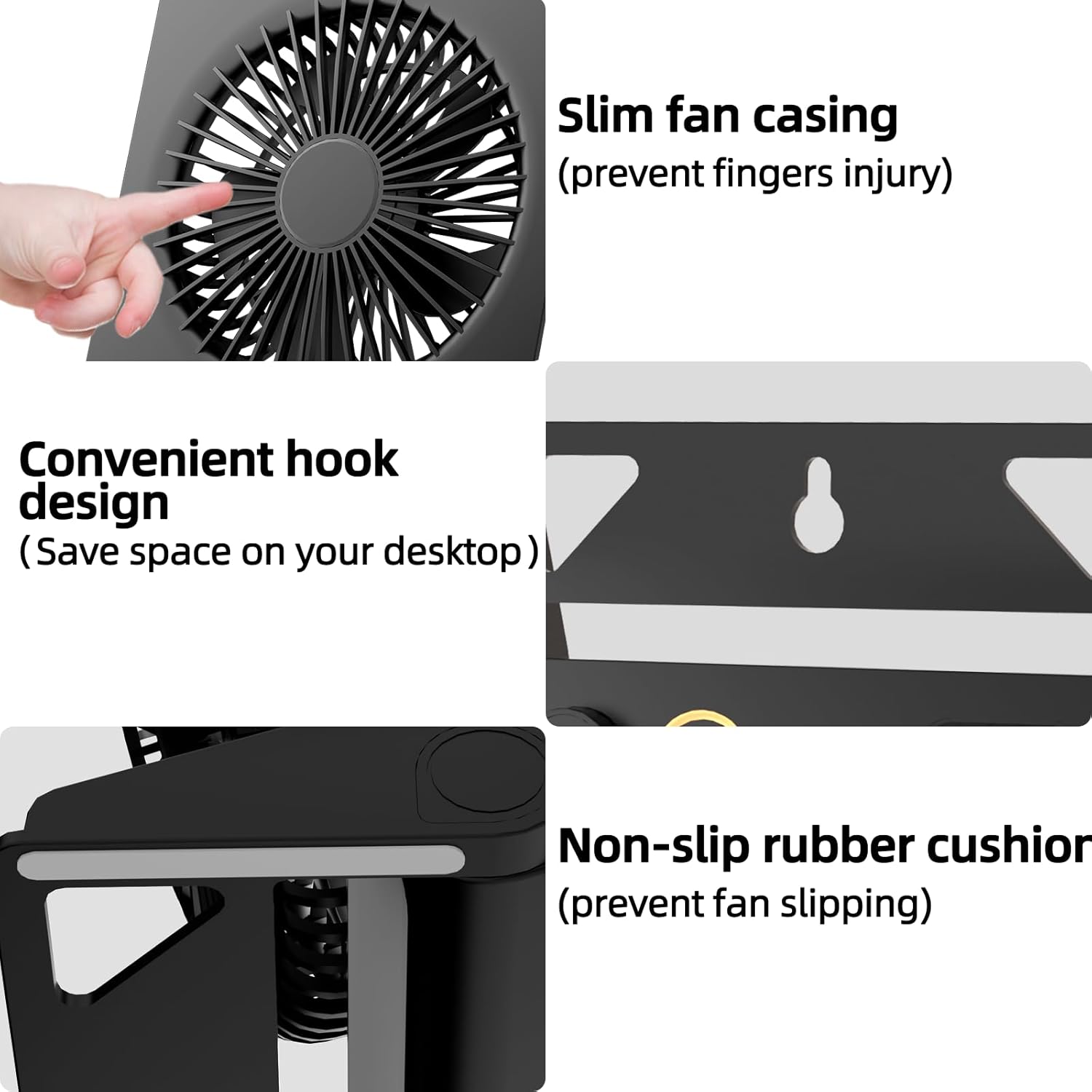 Small Desk Fan,VEMONT USB Table Fan,5000mAh Rechargeable Battery Fan,180°Tilt Folding Personal Portable Fan with Remote Control,Stepless Speed Strong Wind, Silent Hanging Fans for ...