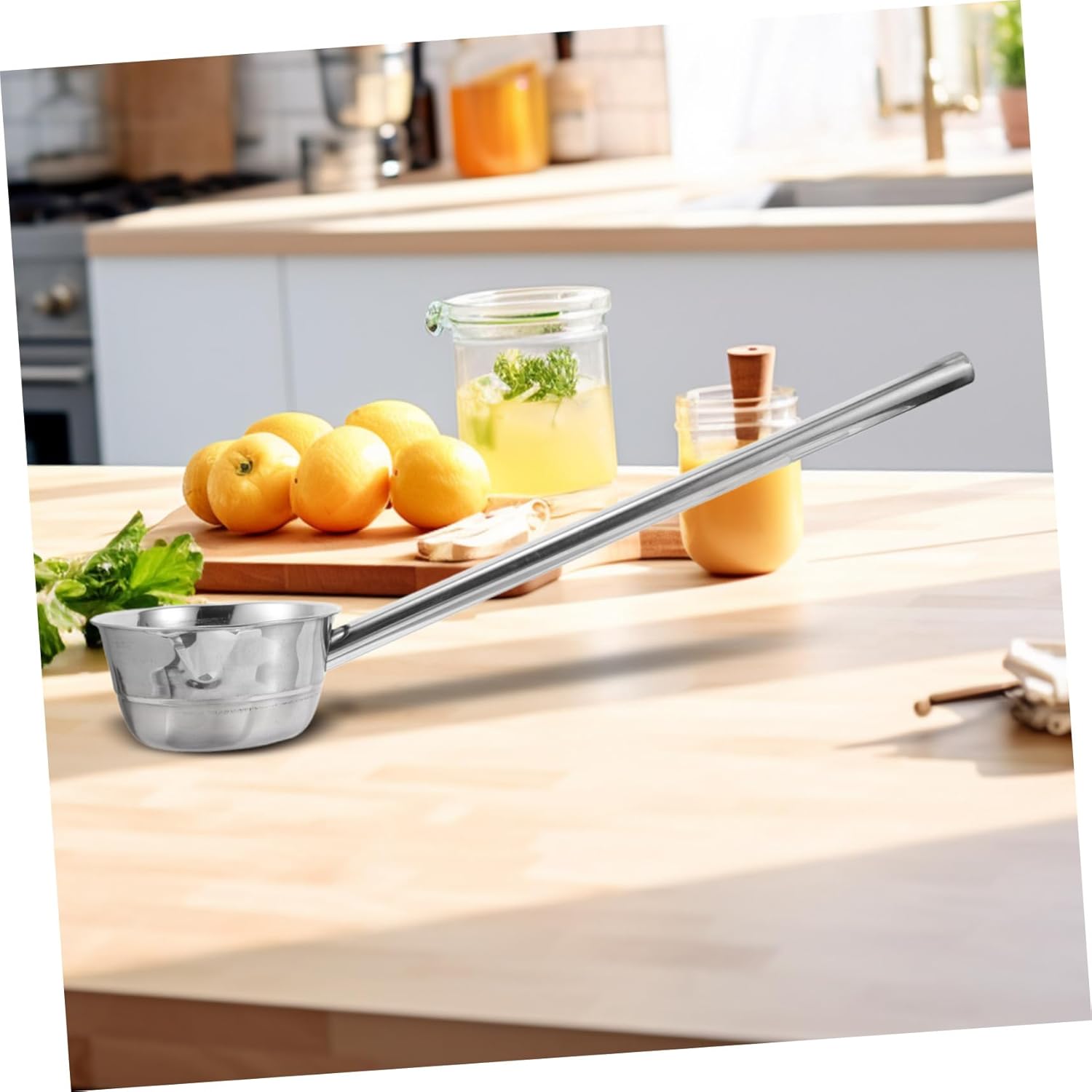Multipurpose Kitchen Ladle Long Spoon for Cooking Serving Stainless Steel Soup Scoop Ergonomic Handle