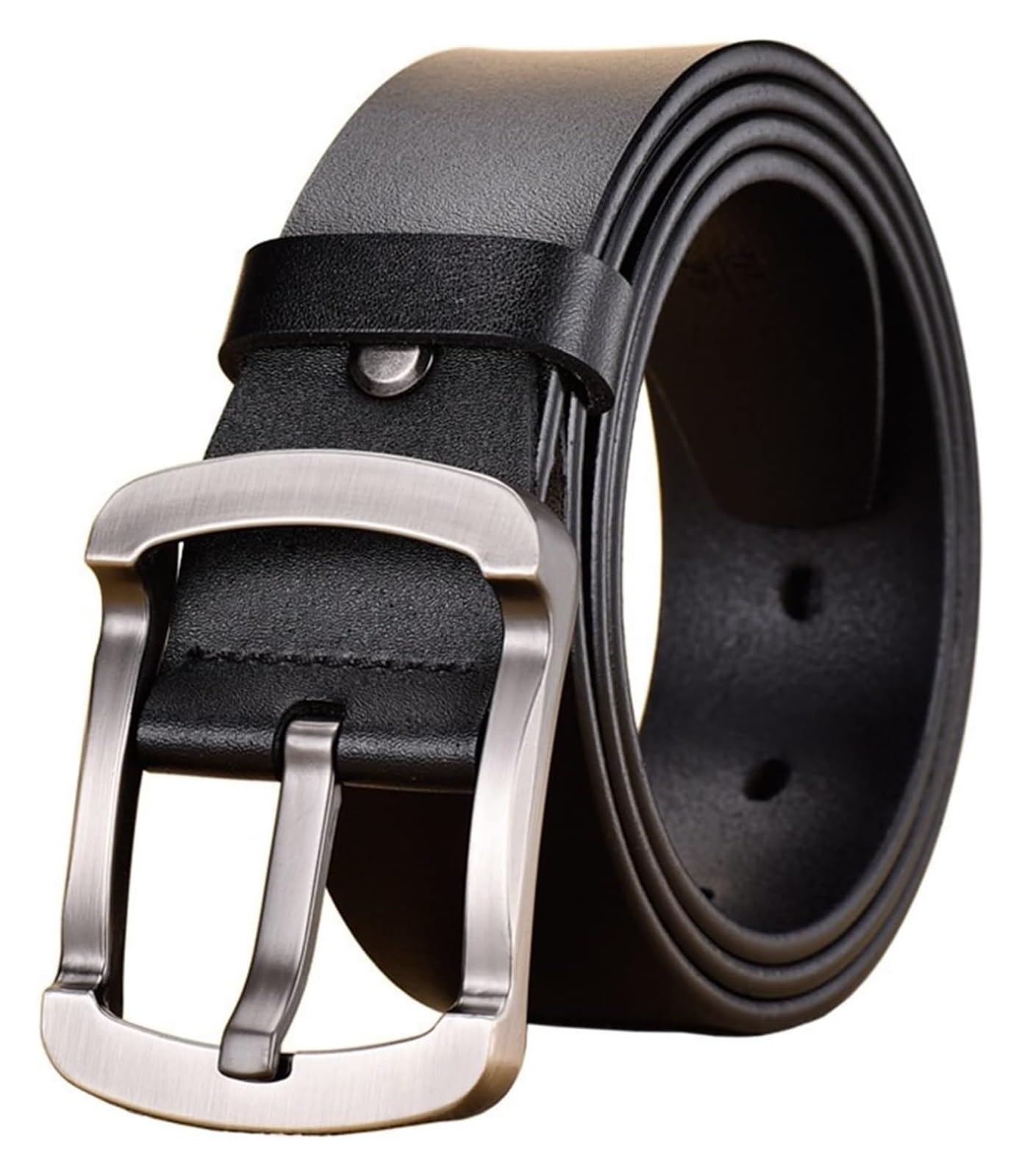 Cinturón ajustable de cuero genuino, Cinturón de Cuero for Hombres Cuero Casual Formal Hebilla Hebilla de aleación Ajustable Cómodo Resistente al desgarro Transpirable Cinturón liviano Hombres Tallas