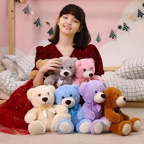 Miniatura 7 de MorisMos 9 paquetes de osos de peluche a granel, pequeño oso de peluche a granel para niños de 14 pulgadas