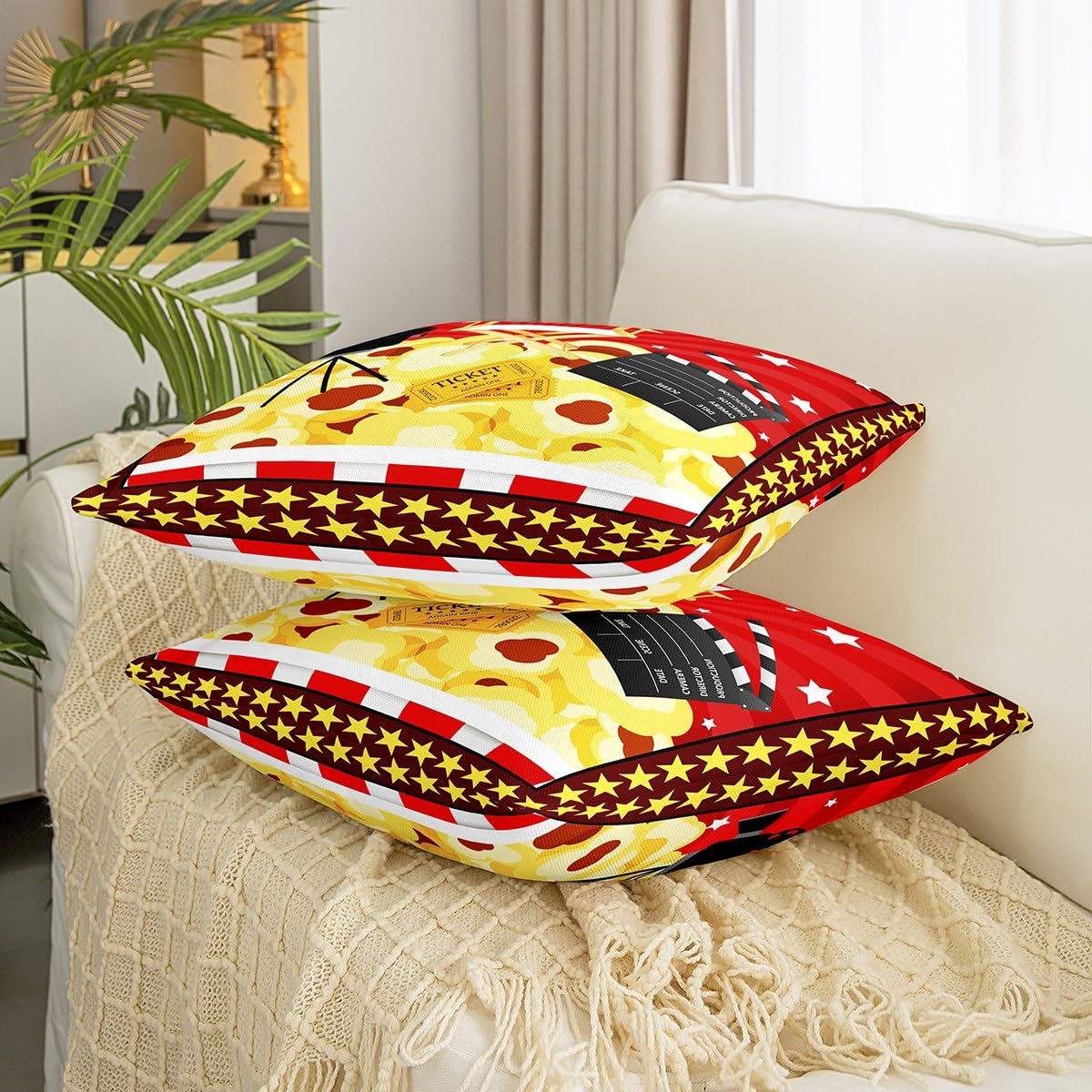 Loussiesd Set di 2 federe reversibili per cuscino da 60 x 60 cm, decorazione occidentale, quadrate, per adolescenti, decorazione per la casa, cavallo