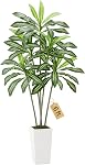 VEVOR Artificial Areca Palm Tree 5 ft, Fake Palm Tropical Plants with White Tall Planter, Faux Floor Silk Plant in Pot, Large Trees for Home Office Living Room Decor House Warming, Indoor Outdoor