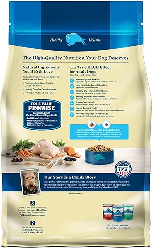 Vista 2 de Blue Buffalo - Alimento seco con la fórmula Life Protection, natural, para perros adultos, con pollo y arroz integral, 5 libras