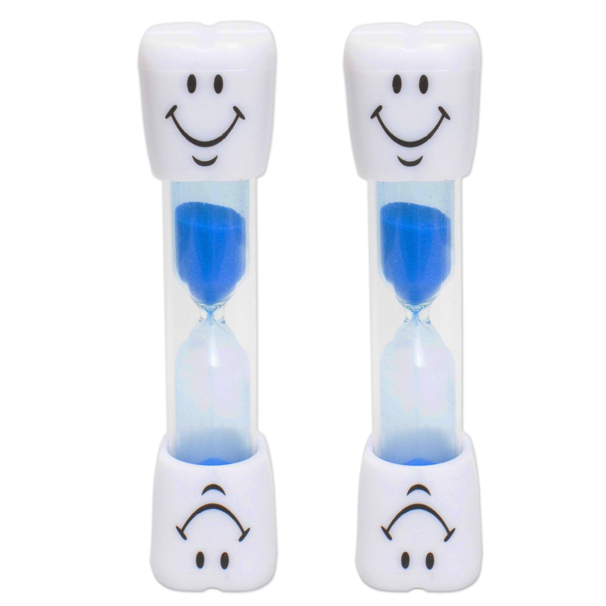 Dental Aesthetics 2 Blue 2 X Kids Toothbrush Timer ~ 3 Minute Smile Sand Timer For Brushing Children's Teeth (2 Blue)