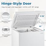 COSTWAY 5 Cu.Ft Compact Chest Freezer, Quiet Deep Fridge Freezer with 7-Gear Adjustable Temperature & Removable Storage Basket, Freestanding Top Open Door for Home, Kitchen, Apartment, White
