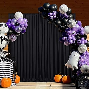 Luxury Backdrop Christmas Wall Backdground 10x10Ft Wedding Outdoor Black Arch Decorations Elegant Ceremony Curtains