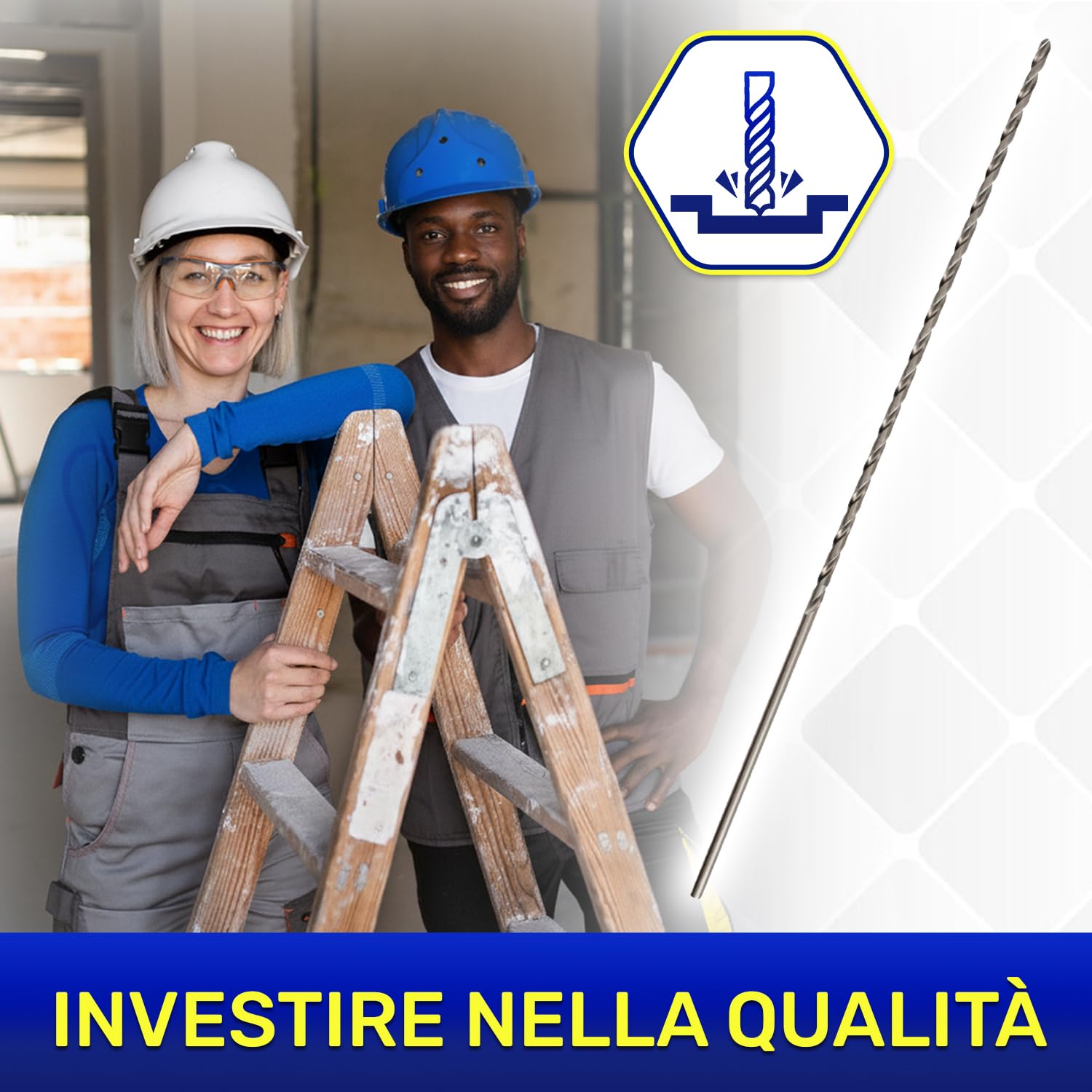 HSS Punta Trapano Metallo Professionali Ø 8,5 mm 240 mm in Acciaio Legato Temprato M2 - Punta Trapano Ferro Professionali Utilizzata per Ferro Acciaio Metalli Non Ferrosi - MONTERAL