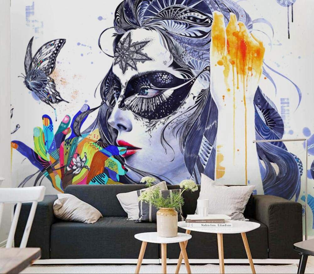 Papier Peint Maquillage 3D pour Fond de Mur Salon Chic