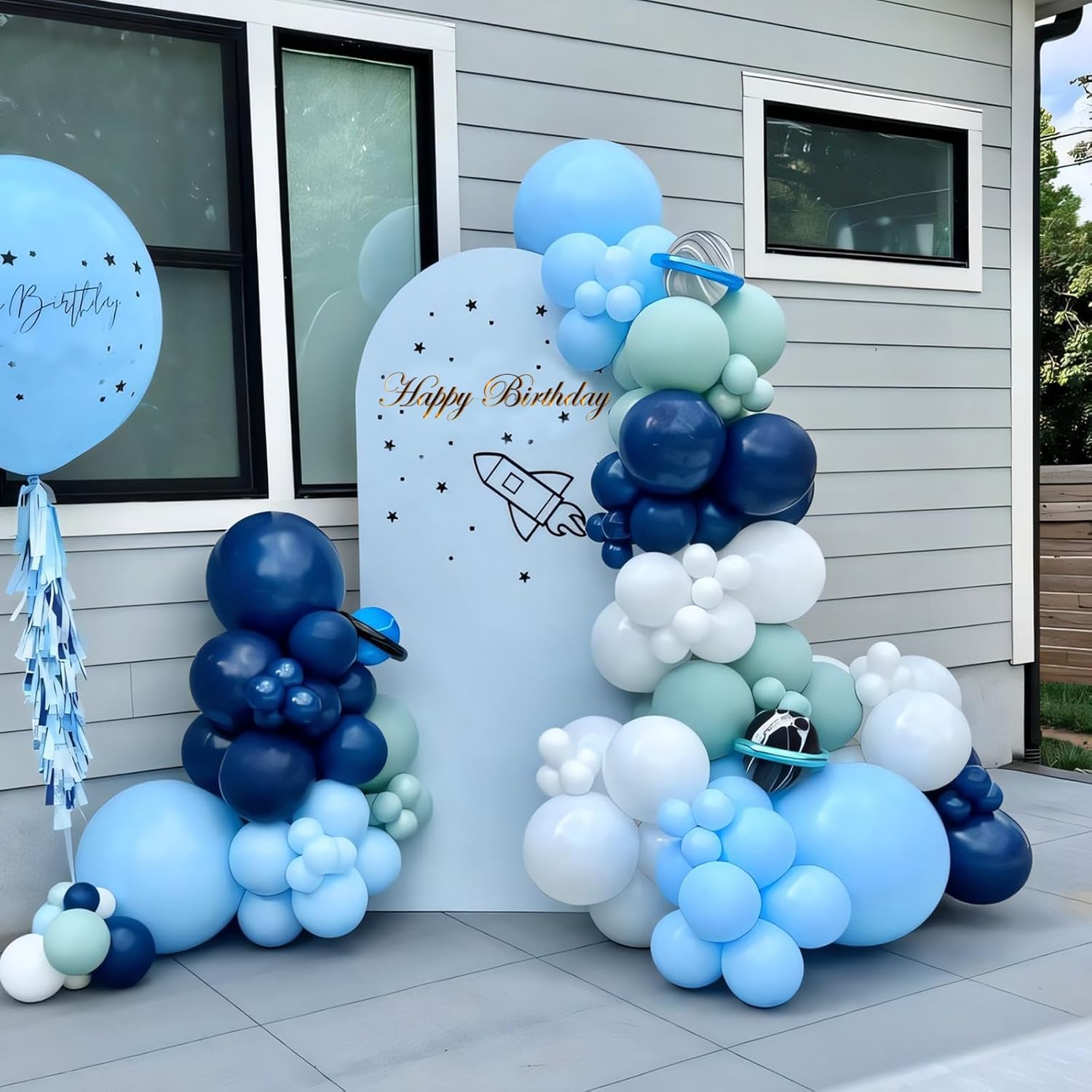 Pastel Blue Balloons Different Sizes 135pcs 18 12 10 5 Inch Baby Blue Balloon Arch Kit Garland for Birthday Party Graduation Baby Shower Gender Reveal Easter Anniversary Party Decoration