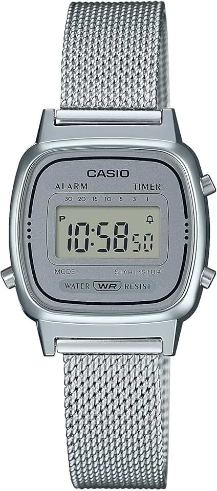 Relógio de Pulso Feminino Casio Digital Vintage Mesh LA670WEM-7DF.