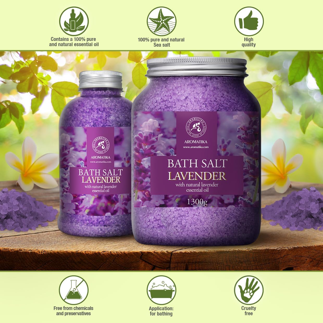 Lavender Bath Salt With Natural Essential Oil 21.16 Oz - Lavanda Salt 600g - Aromatherapy Salts for Relaxation - Image 4