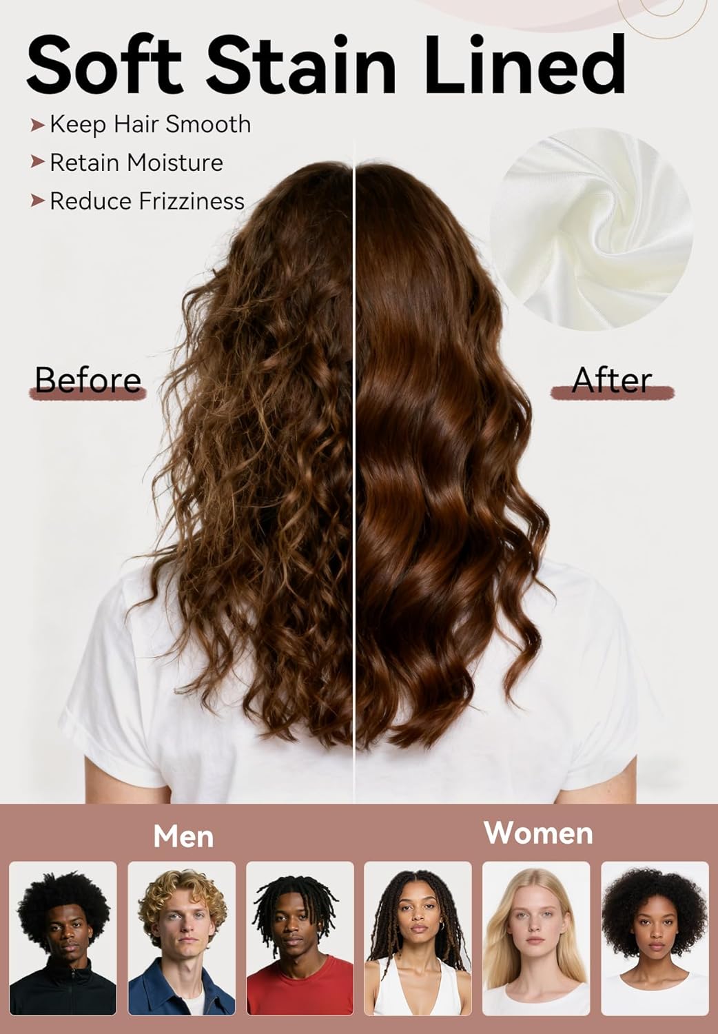 Zando Satin Lined Beanie for Women Men Teen - Slouchy Warm Winter Hat with Hair Protection Sleep Cancer Knit Skull Cap - Image 2