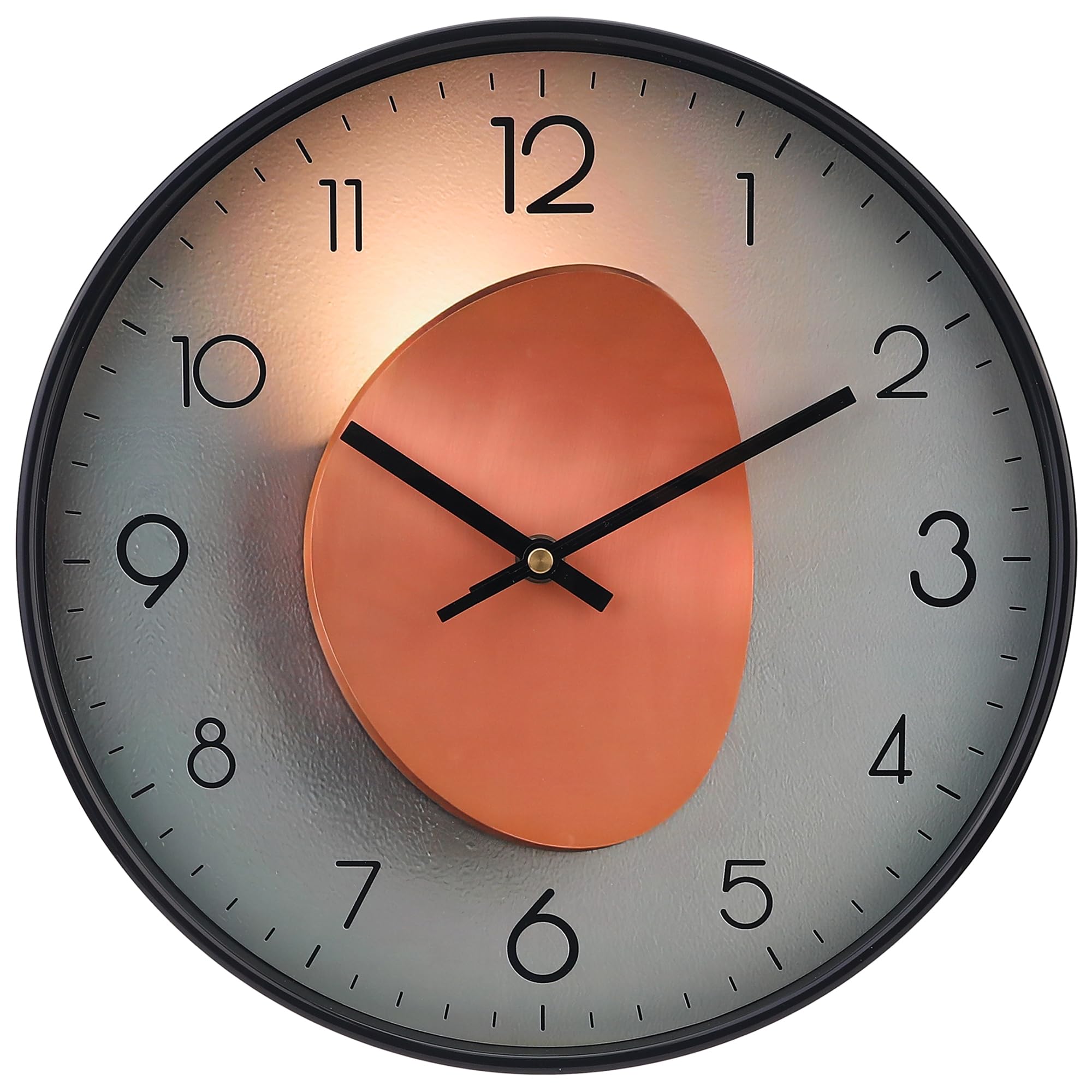 HMETOL Exquisite Patterns Wall Clock, Silent Non Ticking Battery Operated Modern Clocks for Home Black-2 30 cm