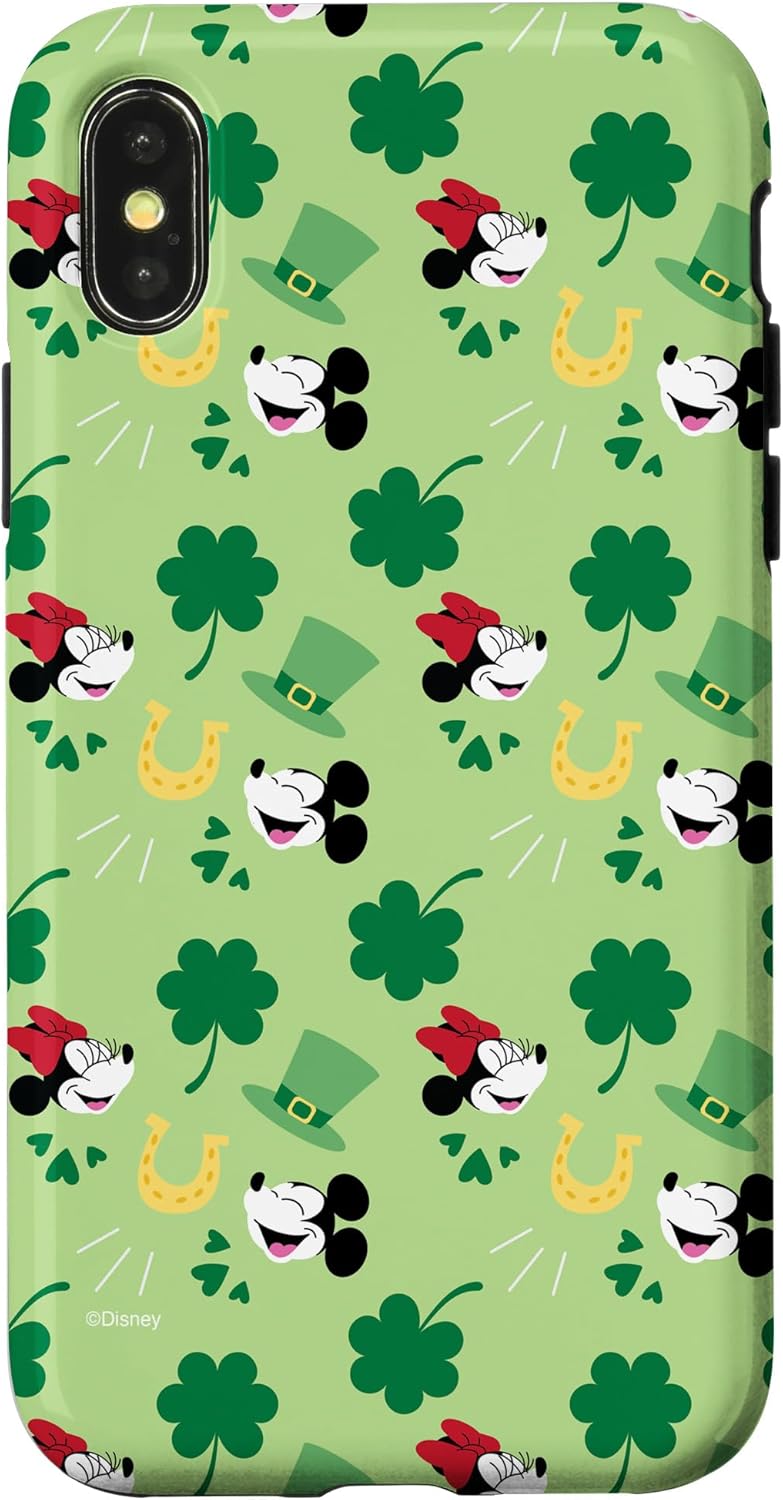 iPhone 16 Pro Max Disney Mickey & Minnie Mouse Luck Shamrocks St Patrick’s Day Case