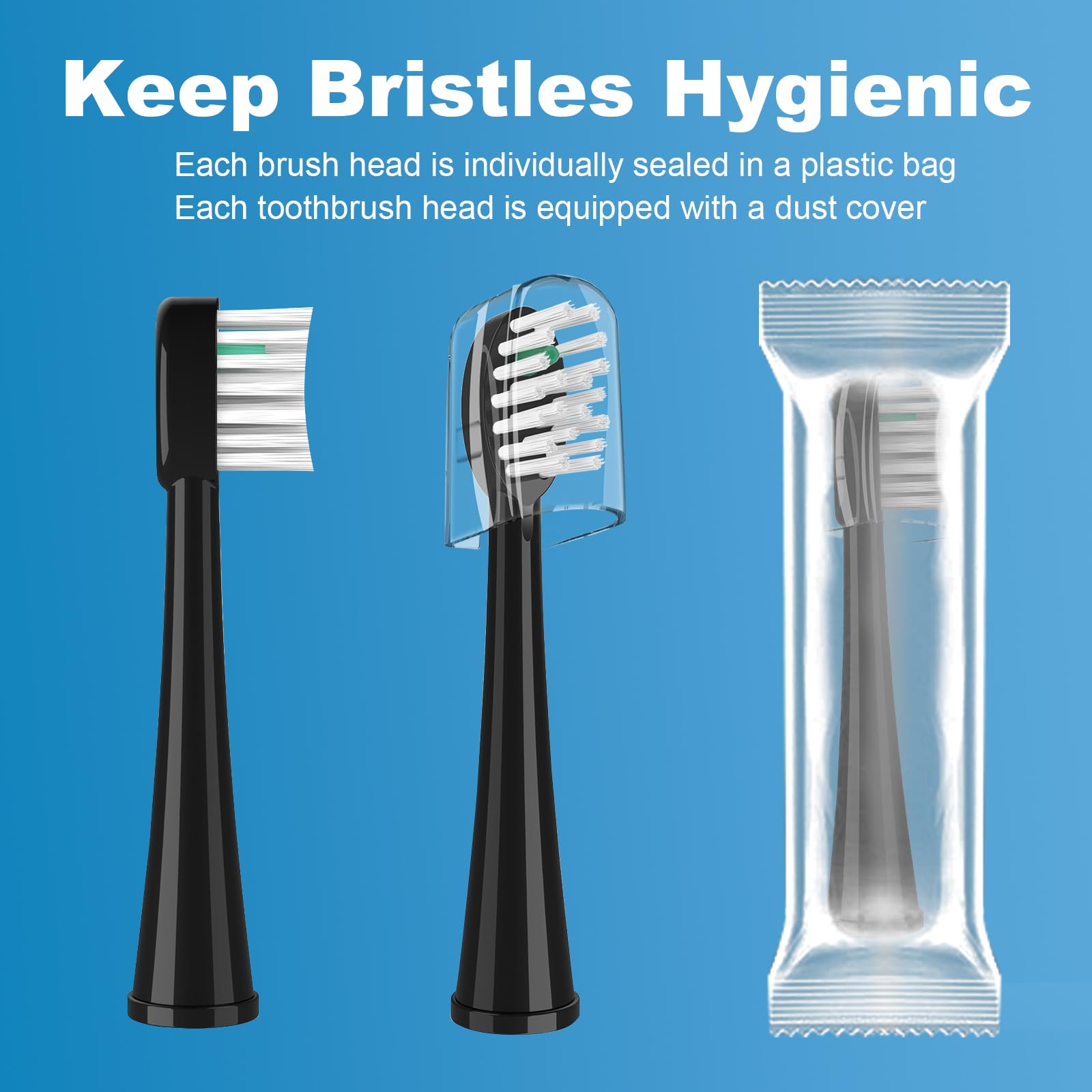 Cabezales de repuesto para cepillo de dientes WaterPik Sonic-Fusion 2.0 (SF-03/SF-04) y cepillo de dientes Sonic-Fusion (SF-01/SF-02), 6 unidades, color negro con cubiertas