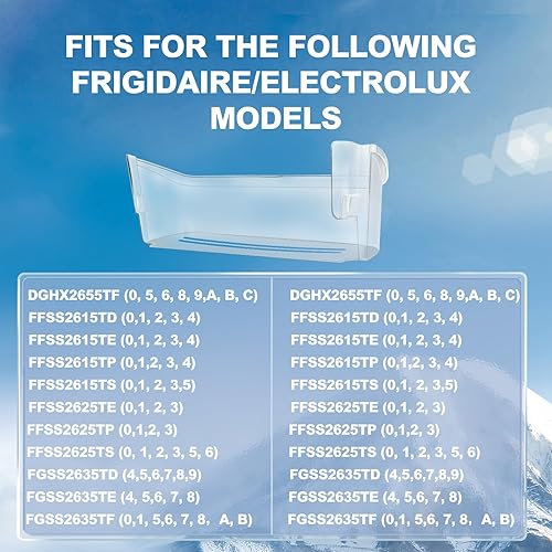 Miniatura 5 de 240356402 Contenedor para puerta de refrigerador y 242126602 Reemplazo de estante de puerta compatible con Frigidaire FFSS2615TE3 FFSS2615TE0