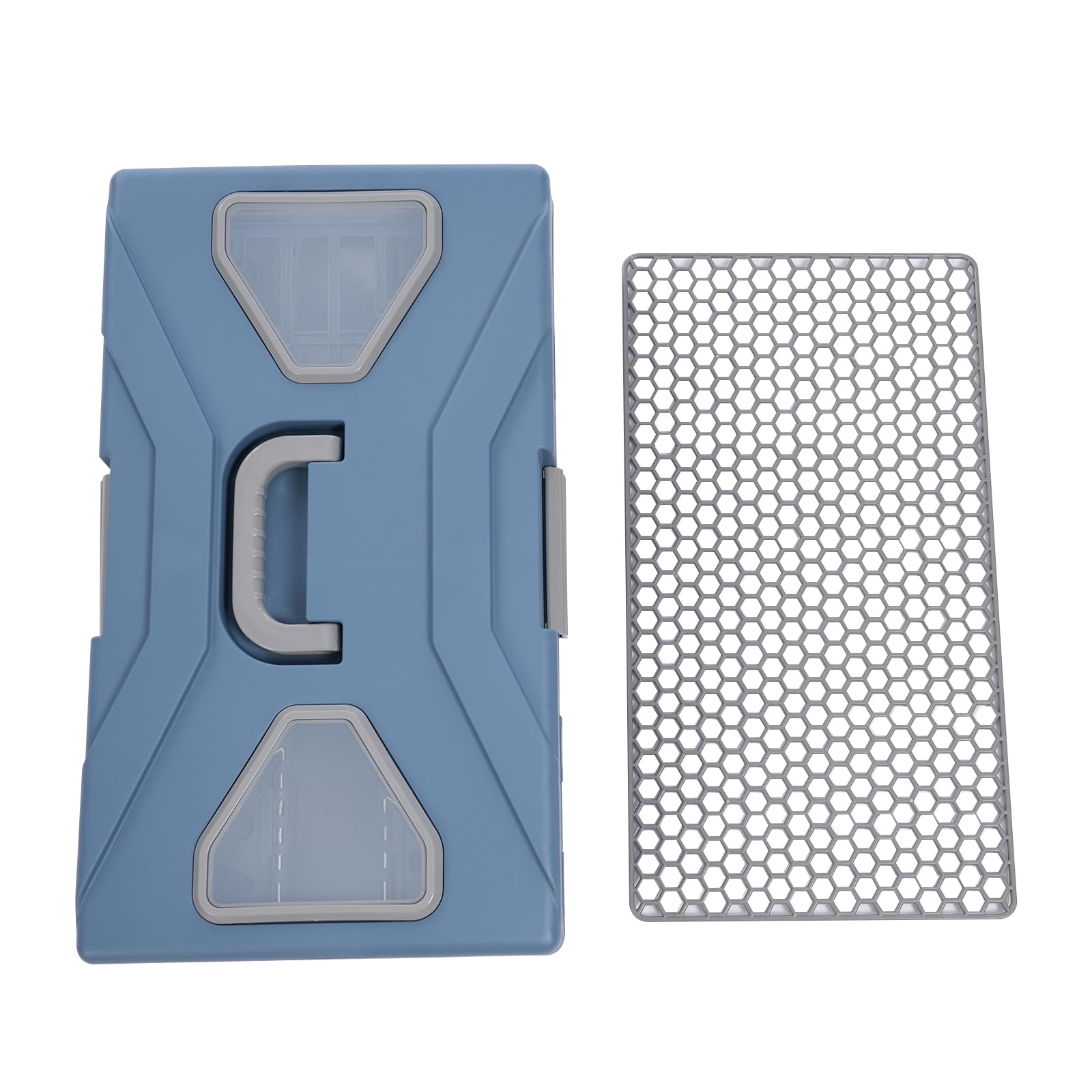 Transportín para mascotas grande, capacidad de 15 kg, caja de transporte para gatos y perros con claraboya transparente, caja portátil para mascotas con puerta de dos vías, caseta colgante para