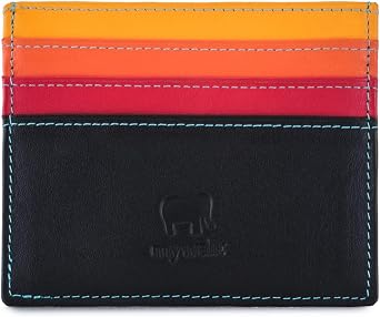 mywalit Multi-Color Leather Credit Card Holder | 3 Card Slots & ID Window Wallet