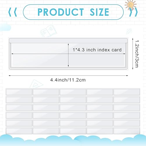 Miniatura 9 de Paquete de 30 bolsillos autoadhesivos para tarjetas de índice, con apertura superior, tarjetero ideal para organizar y proteger tus tarjetas de
