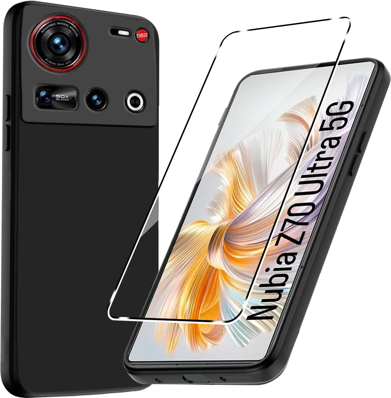 Murmure Case for ZTE Nubia Z70 Ultra 5G with 1 Screen Protector, Flexible TPU Silicone Slim Thin Shockproof [Anti-Scratch] [Shockproof] Full-Body