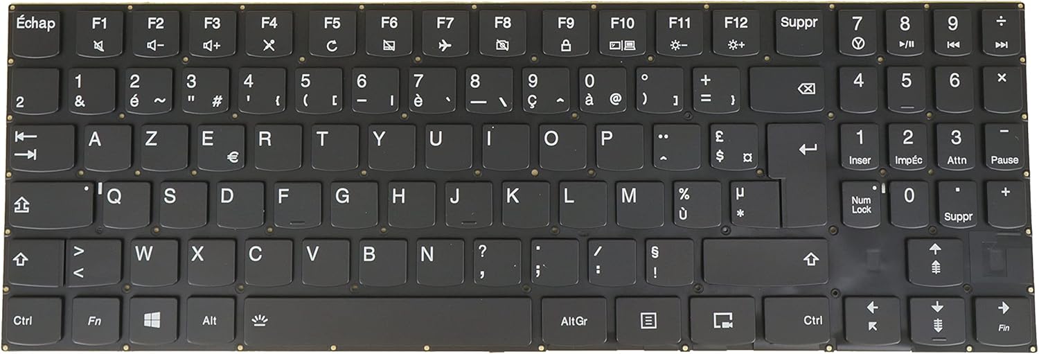 Laptop Replacement Keyboard for Lenovo Legion Y520-15IKB Y520-15IKBA Y520-15IKBM Y520-15IKBN, Y720 Y720-15IKB PC5YB-FR White Backlight (FR French Français AZERTY Layout)