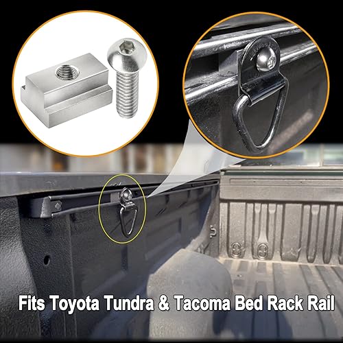 Miniatura 2 de Tuercas de ranura en T para Toyota Tacoma, riel de cama, tacos de cama, carriles de cubierta para camioneta Tundra, camioneta, bicicleta de cubierta