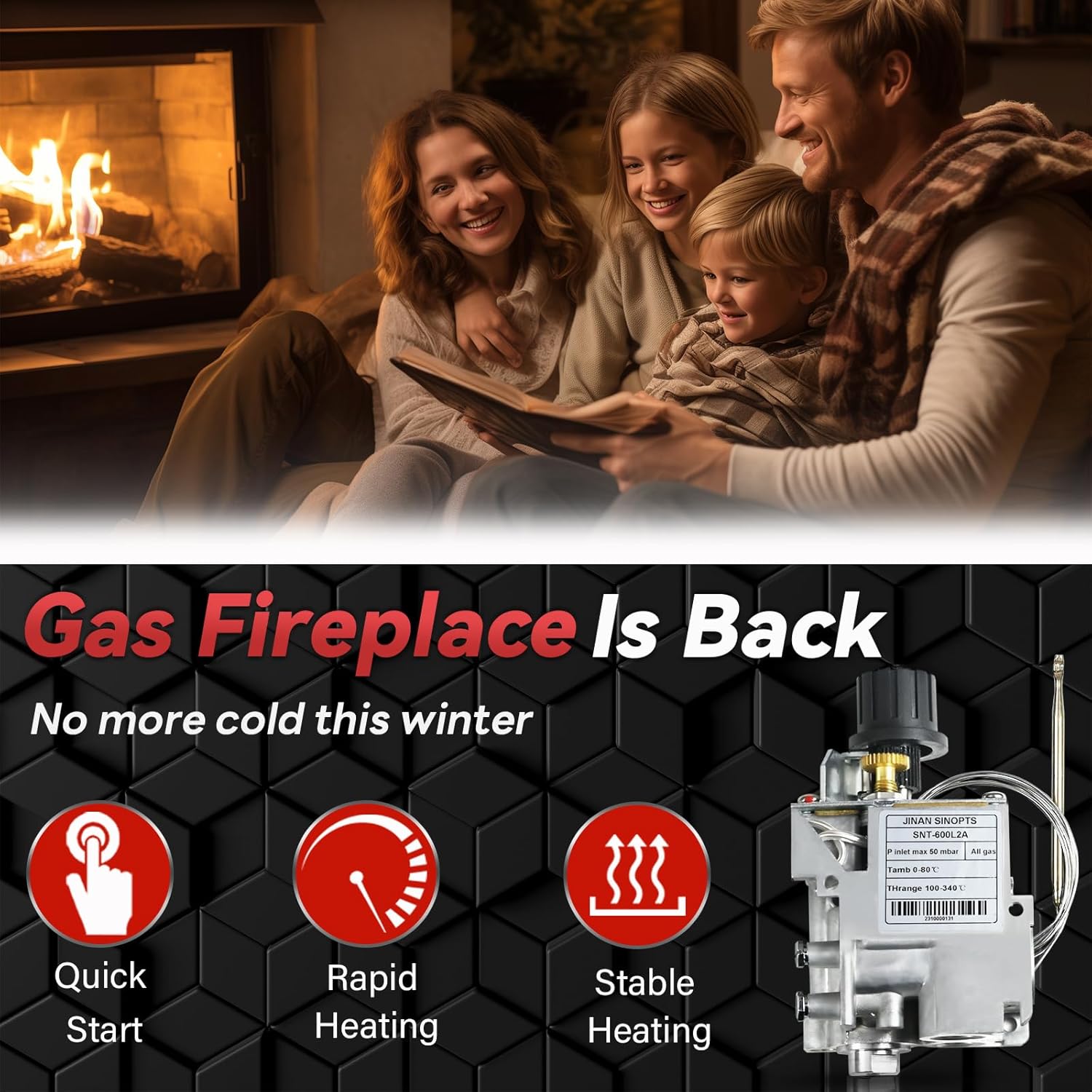 098237-08 SIT 630 Gas Valve, Vent Free Gas Fireplace Control Valve Compatible with Eurosit 0630545