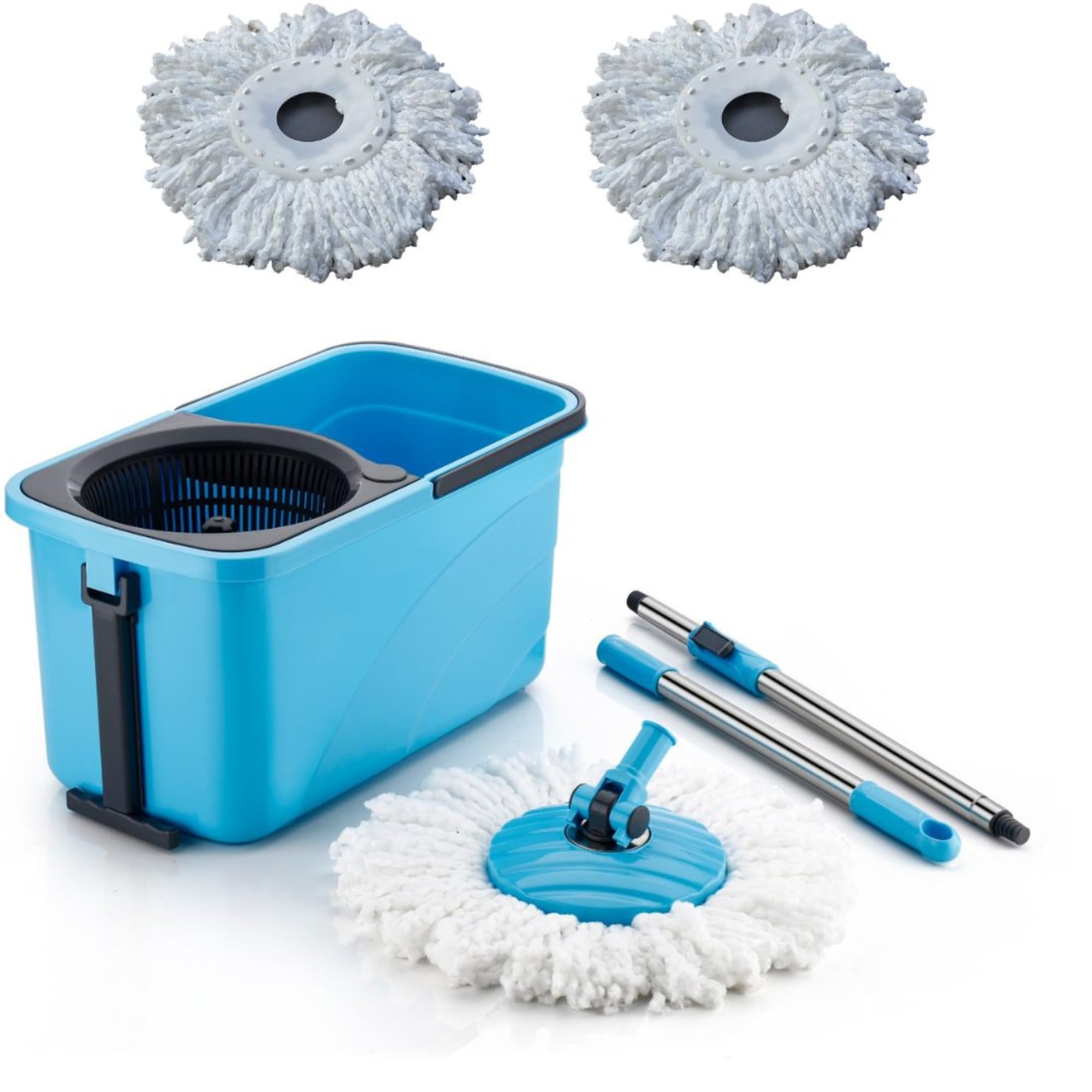 VIRAT Rapid Floor Cleaning Kit: 360° Spin Mop, Wringer Bucket (with 3 Microfiber Refills) and Cleaner Machine Combo - Effortless Cleaning for Sparkling Floors, Blue Color (B0D1CT1XM5) Amazon Price History, Amazon Price Tracker
