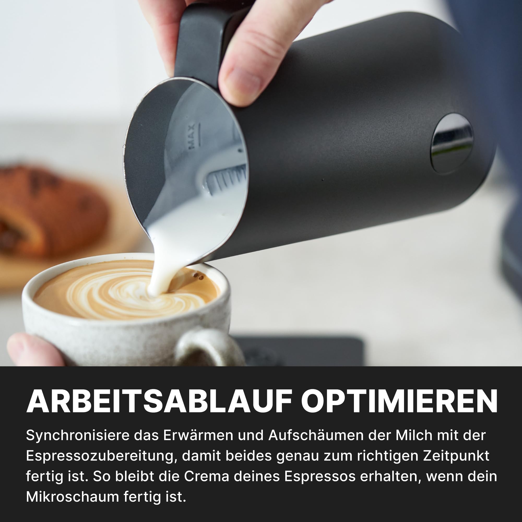 Subminimal Spieniacz do mleka NanoFoamer PRO | Elektryczny spieniacz do mleka bez użycia rąk do Latte Art | Profesjonalna pianka mleczna bez rury parowej | Do mleka krowiego i napojów na bazie roślin